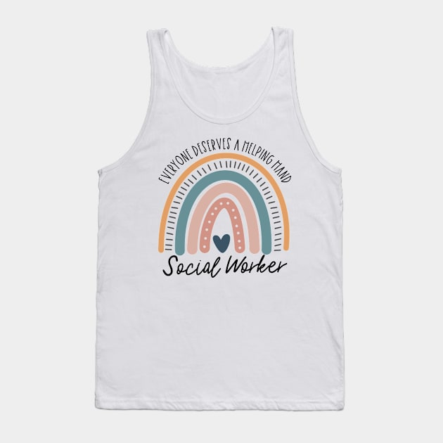 Social Worker Boho Rainbow Tank Top by IndigoPine